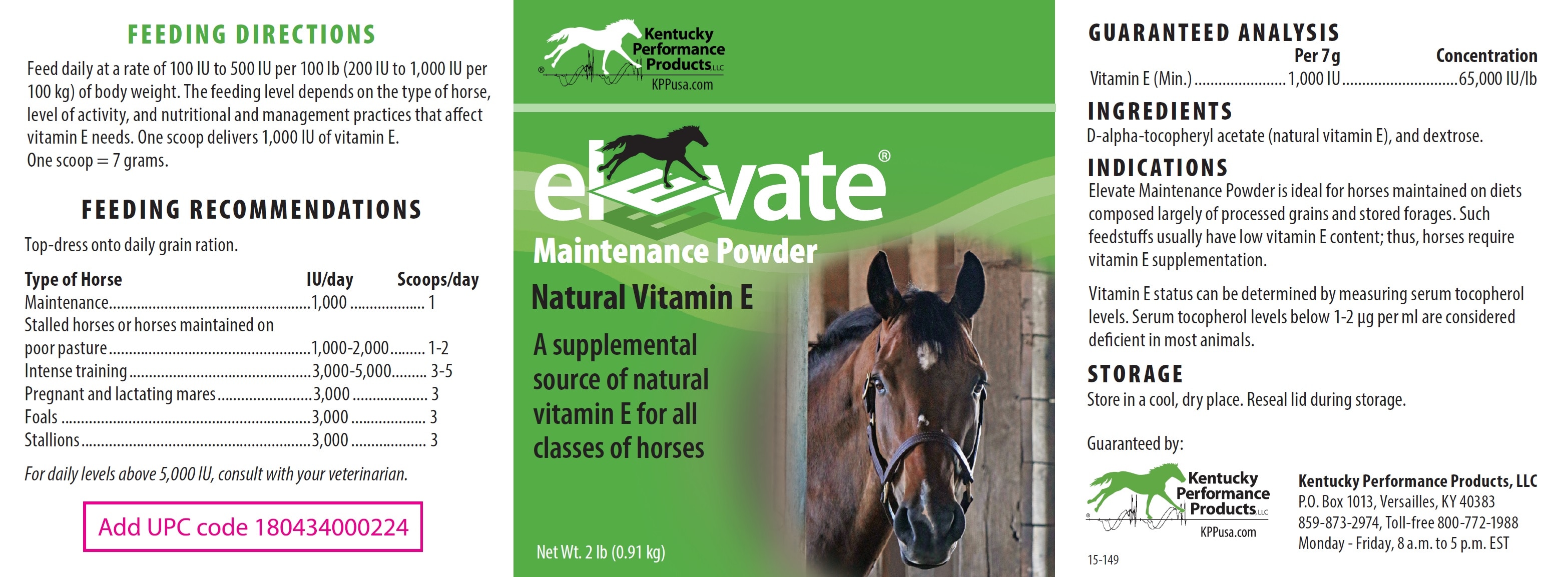 Elevate Vitamin E Powder For Horses
